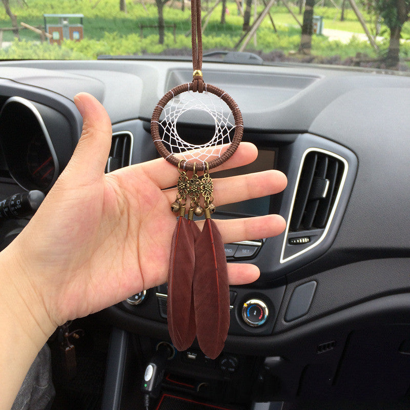 Pendentif de voiture en plumes créatives, accessoires de sécurité pour voiture