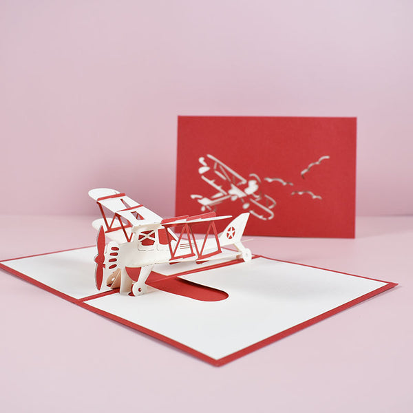 Cartes de vœux créatives tridimensionnelles faites à la main pour enfants, motif avion