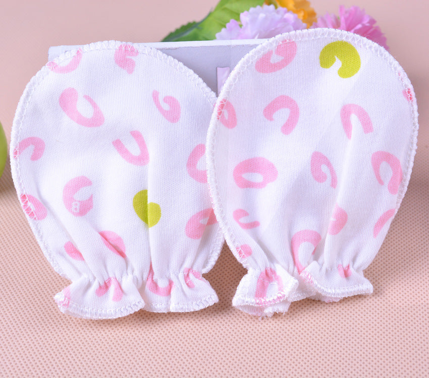 Cotton Baby Anti Scratch Printed Gloves