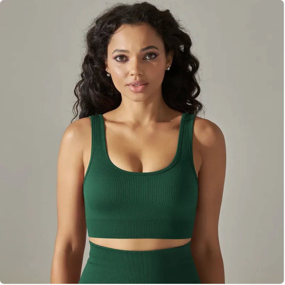 Seamless Knitted Sports Bra for Yoga & Fitness