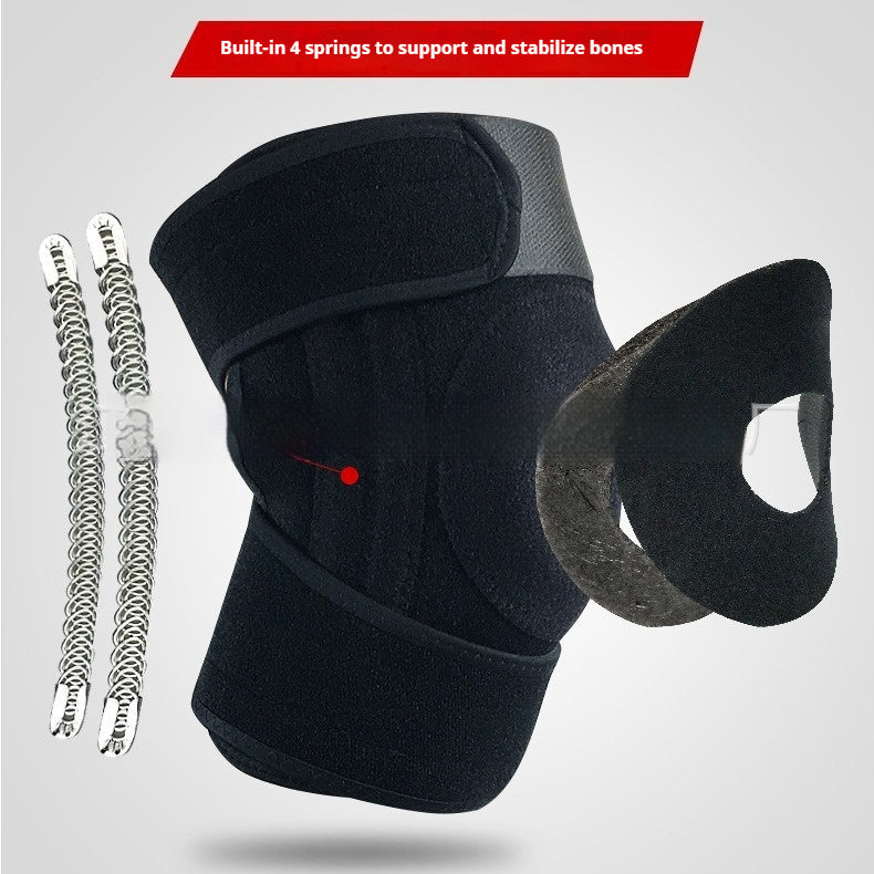 Genouillère de soutien à ressort pour course à pied en extérieur, corde à sauter, équitation, basket-ball