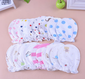 Cotton Baby Anti Scratch Printed Gloves