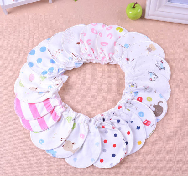 Gants en coton imprimés anti-rayures pour bébé