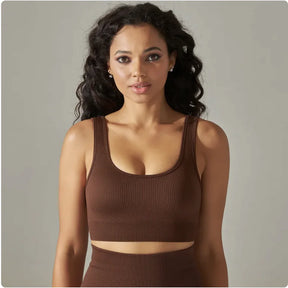 Seamless Knitted Sports Bra for Yoga & Fitness