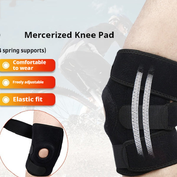 Genouillère de soutien à ressort pour course à pied en extérieur, corde à sauter, équitation, basket-ball