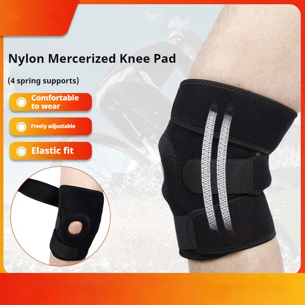 Genouillère de soutien à ressort pour course à pied en extérieur, corde à sauter, équitation, basket-ball