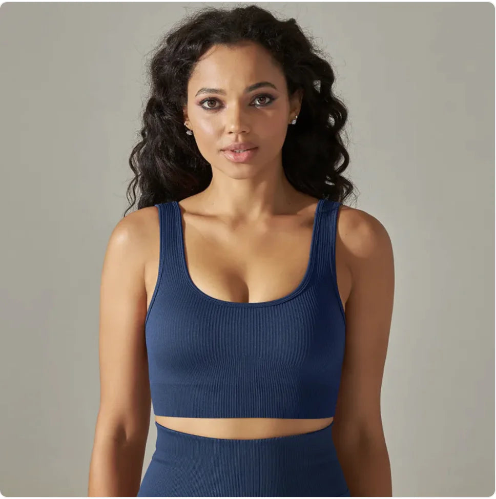 Seamless Knitted Sports Bra for Yoga & Fitness