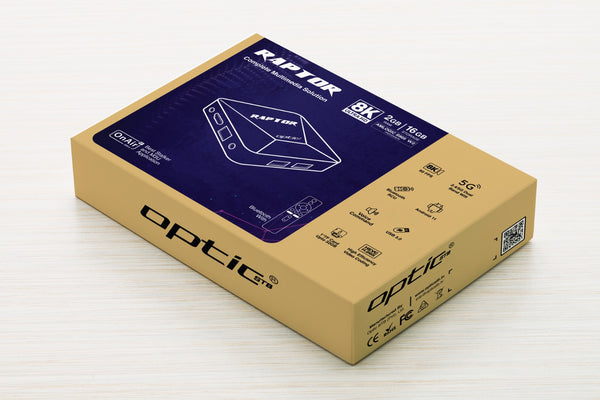 Optic STB Raptor - 4K UHD - Premium STB Media Streamer with OnAIr G3